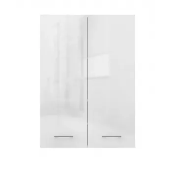 Topeshop POLA MINI DD balts glancēts vannas istabas uzglabāšanas skapis