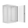 Lanberg pie sienas stiprināms instalācijas statīvu skapis 19'' 18U 600x450mm pelēks (stikla durvis)