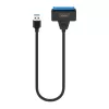 SAVIO SATA uz USB 3.1 Gen 1 interfeisa kabelis AK-68, SATA spraudnis uz USB-A spraudni, 5 Gbit/s, 0,25 m, melns