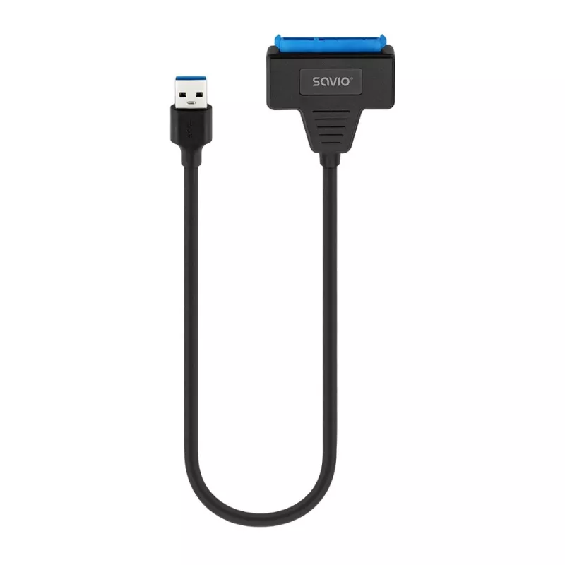 SAVIO SATA uz USB 3.1 Gen 1 interfeisa kabelis AK-68, SATA spraudnis uz USB-A spraudni, 5 Gbit/s, 0,25 m, melns