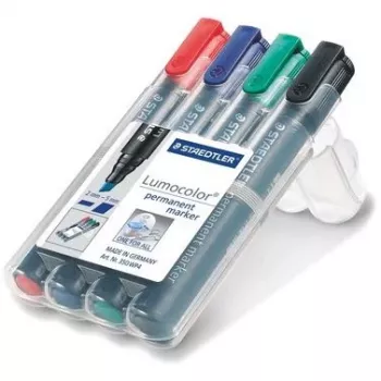 Marker Staedtler Lumocolor 350 WP4 4 gab. Melns Zils Zaļš Sarkans