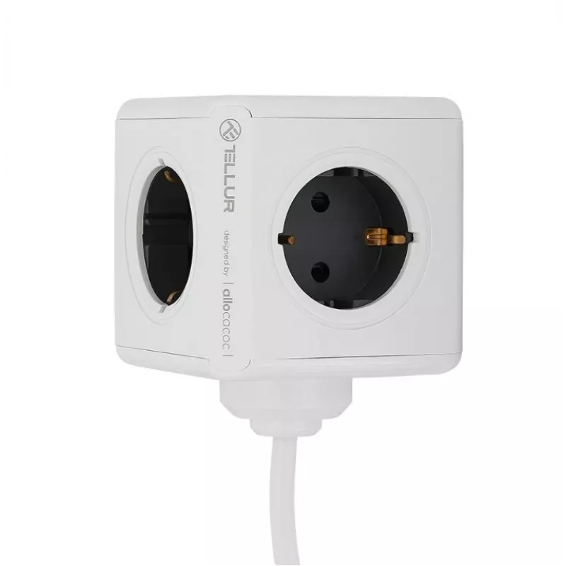 Strāvas sadalītājs Tellur Power Cube Extended 4 kontaktligzdas 2 USB porti