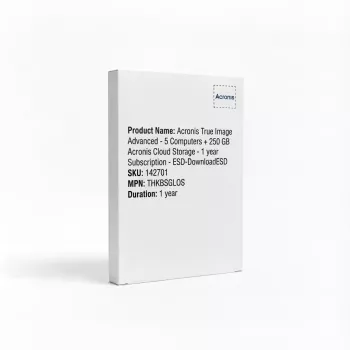 Acronis True Image Advanced - 5 datoriem + 250 GB Acronis Cloud Storage - 1 gada abonements - ESD-DownloadESD