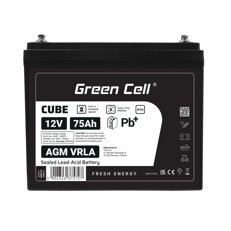 Akumulators AGM VRLA 12V 75Ah IP54