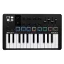MIDI kontrolieris ARTURIA MiniLab 3 — 25 taustiņu kompakta USB MIDI tastatūra ar MIDI izeju, daudzkrāsu fona apgaismojuma paliktņiem