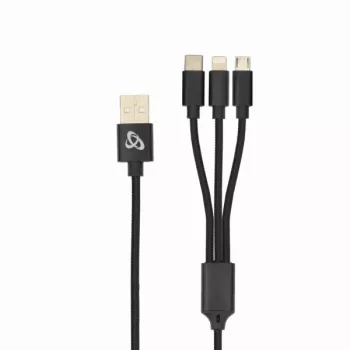 Sbox USB 2.0 8-pin/Type-C/Micro USB uzlādes kabelis 2.4A 1M BULK
