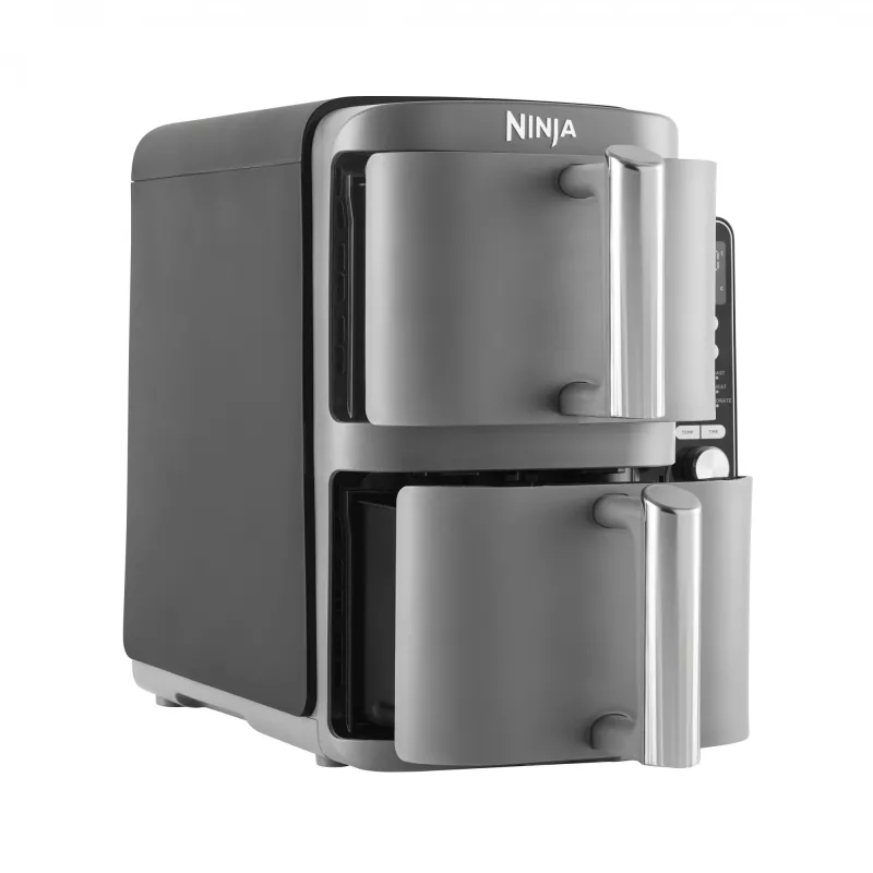 Ninja SL400EU friteze Double 9,5 L 2470 W Karstā gaisa friteze Melna, pelēka