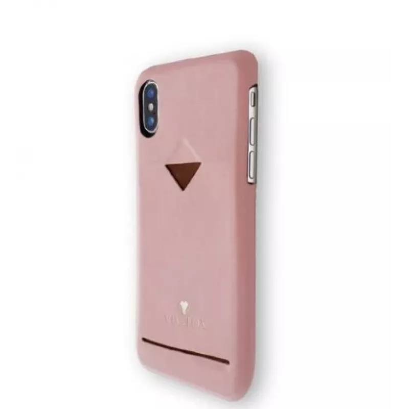 VixFox telefona aizmugurējais vāciņš iPhone XSMAX ar kartes slotu, rozā