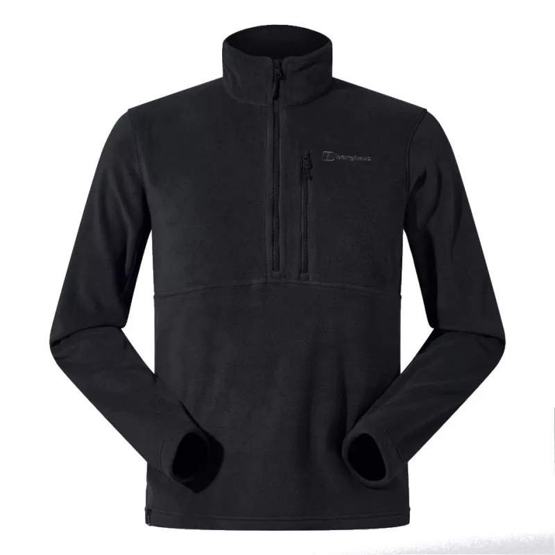 BERGHAUS Prism Half Zip Polartec® Fleece - vīriešu flīsa džemperis, L izmērs (melns)