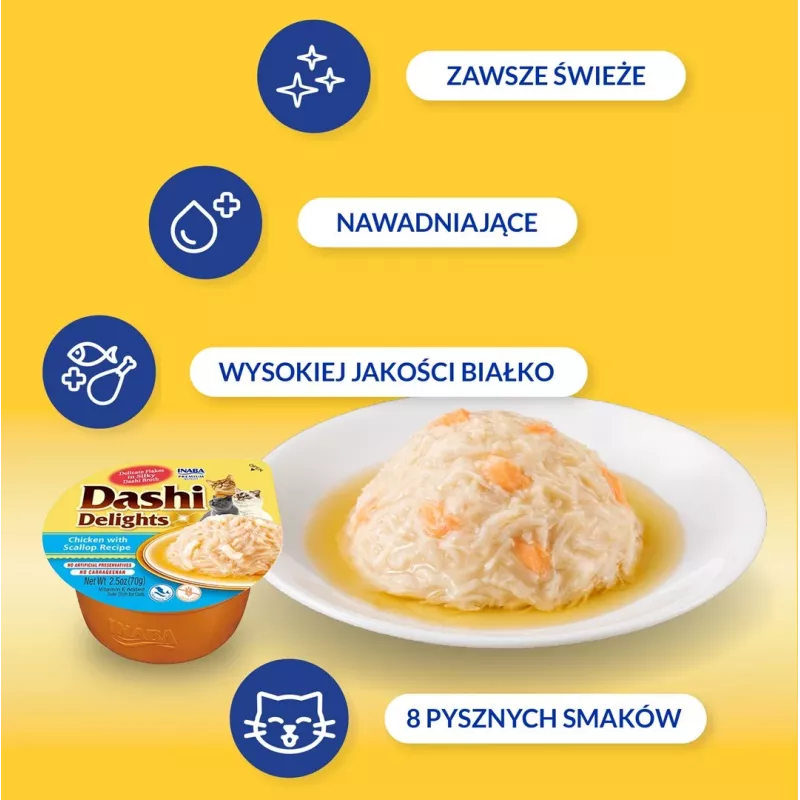 INABA Dashi Delights vista ar ķemmīti buljonā - kaķu kārums - 70g