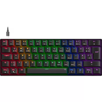Mehāniska spēļu tastatūra Speedlink ATMOS RGB — kompakts izkārtojums, RGB fona apgaismojums