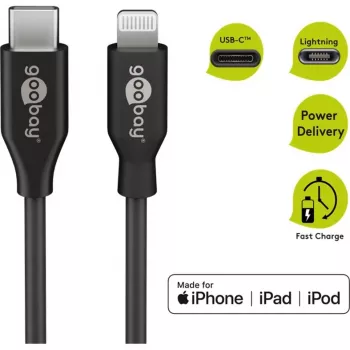 Uzlādes un sinhronizācijas kabelis Goobay Lightning uz USB-C 0,5 m