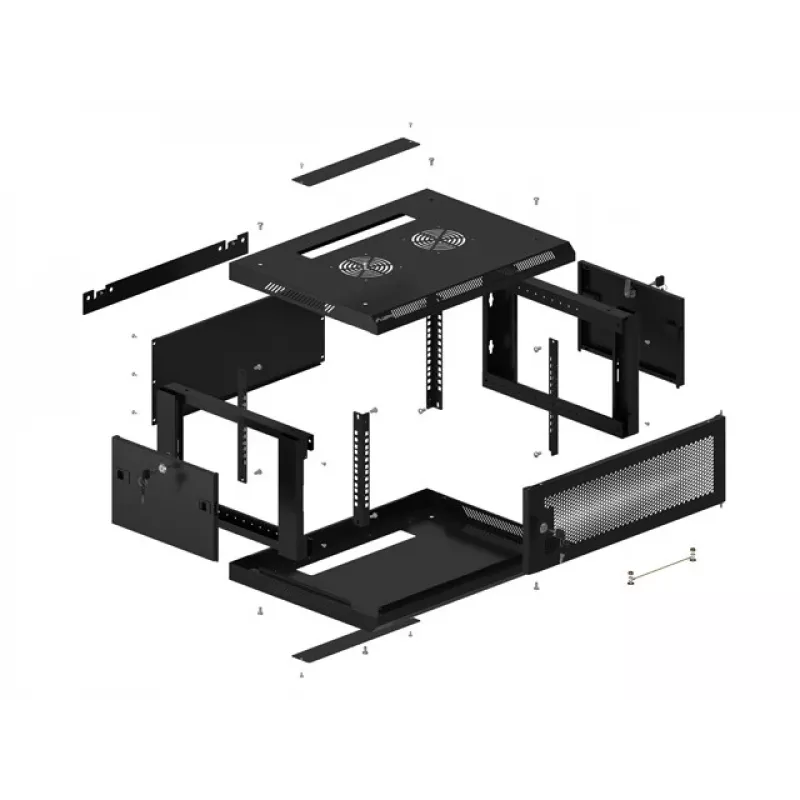 Lanberg WF01-6404-23B rack cabinet 4U Wall mounted rack Melns