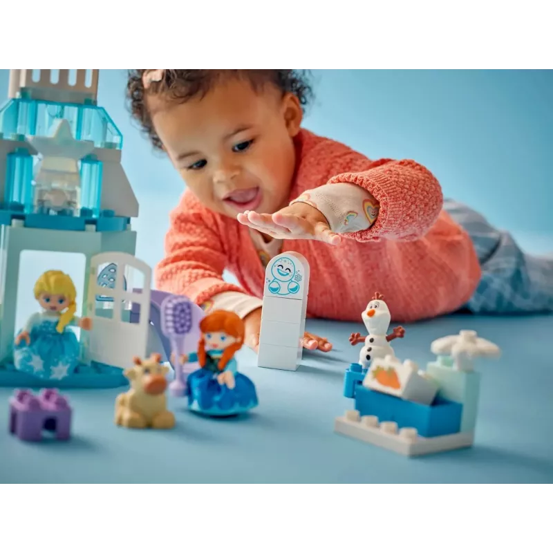Būvniecības rotaļlieta LEGO DUPLO 10455 Disney Annas un Elsas ledus pils ballīte — DUPLO komplekts, 54 detaļas, 4 minifigūras, vecumam 2+