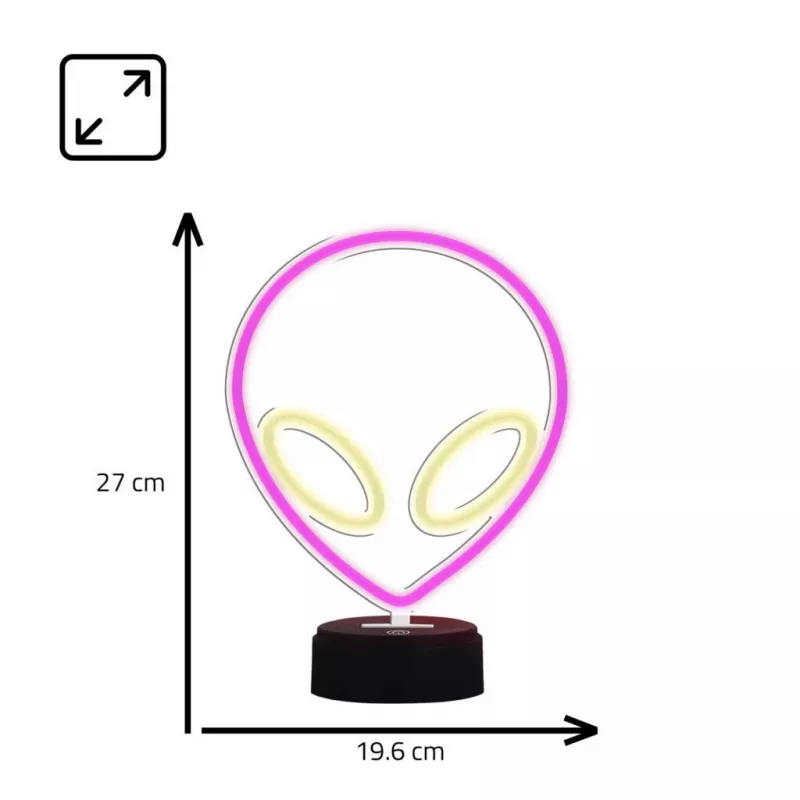Galda lampa MANTA SNL86PK Style Neon Lights UFO Pink – dekoratīva neona stila rozā lampa