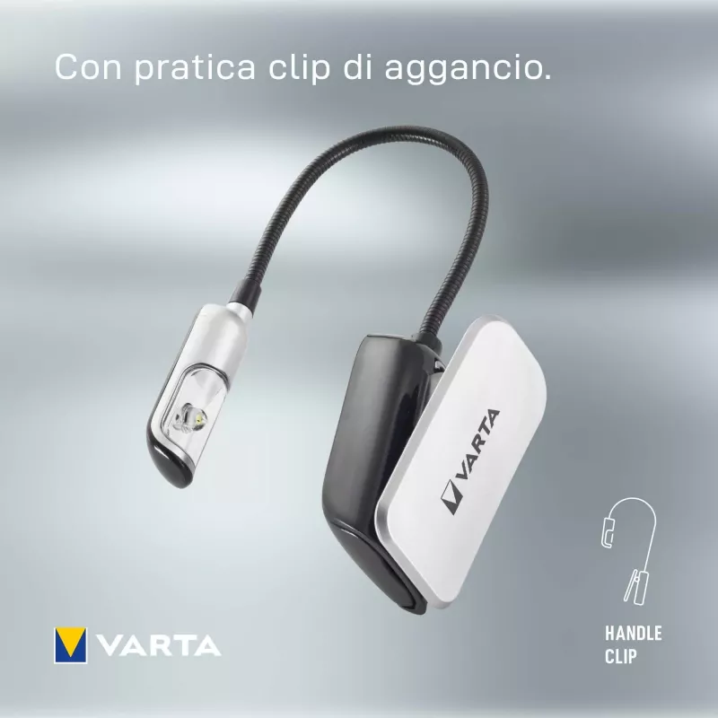 Varta 16618 - Saspraužamais lukturītis - Melns - Sudrabs - Plastmasa - LED - 1 lampa - 9 lm