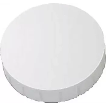 MAUL HEBEL cietais magnēts, Adhēzijas spēks: 0,8 kg, Balts Apaļš magnēts: Diametrs 32 x (A)8,5 mm, no triecienizturīga materiāla (61632-02)