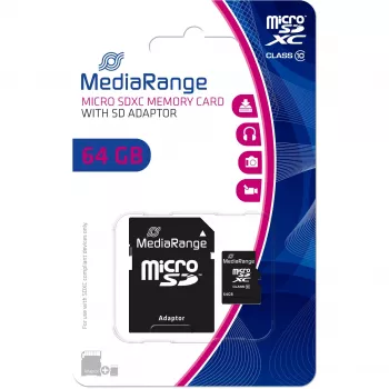 MediaRange 64 GB MicroSDXC Class 10 MR955 atmiņas karte