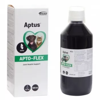 Šķidra locītavu uztura bagātinātājs Aptus Apto-flex 500 ml suņiem un kaķiem, diētisks šķidrums, bez konservantiem