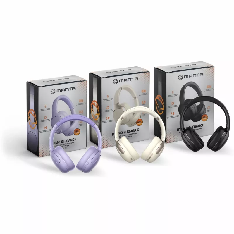 Austiņas MANTA HDP1001PU Rytmo Elegance violeta virsgalvas, vadu, modelis HDP1001PU