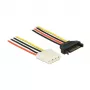 Iekšējais strāvas kabelis DeLOCK 60137 0,5 m SATA 15-pin Molex 4-pin