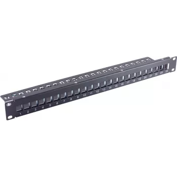 Patch panel 1U ShiverPeaks BS75066-1 Metal Melns