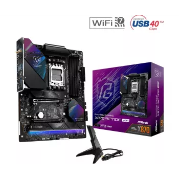 Mātesplate ASRock X870 Riptide WiFi — ATX, AMD X870, Socket AM5, DDR5, 4 DIMM, 256 GB, Wi‑Fi 7, 2.5GbE