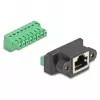 DeLOCK RJ45 spraudnis uz spaiļu bloka adapteris 2 kontaktu 66589 Melns Zaļš