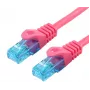 LOGON tīkla kabelis TCU55U030M — Cat5e U/UTP, RJ-45 uz RJ-45, 3 m, fuksīna, apzeltīti kontakti