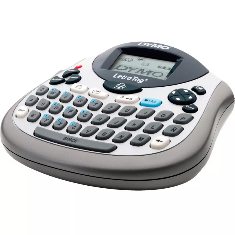 Etiķešu printeris Dymo LetraTag LT-100T ar QWERTZ tastatūru, rokas termiskais etiķešu printeris