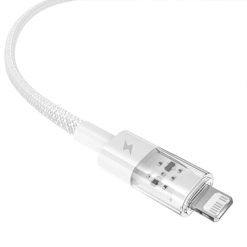 Baseus Gem USB–IP 2.4A ātrās uzlādes kabelis 2 m Balts