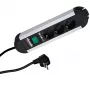 Power Extension Bachmann PRIMO 1.75 m 3 AC Outlets Melns pelēka