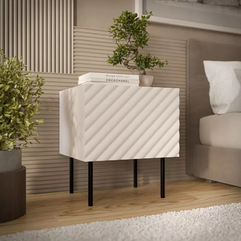 Naktsgaldiņš Cama LUCCA, cama meble, 47x40x52 cm, kašmira krāsa, MDF/skaidu plātne, 2 gab. komplekts