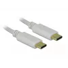 Delock - USB-C / barošanas kabelis - 24 kontaktu USB-C (M) uz 24 kontaktu USB-C (M) - 5 A - 15 cm - USB barošanas avots (100 W), atbalsta Power Delivery 2.0 - Balts (85357)