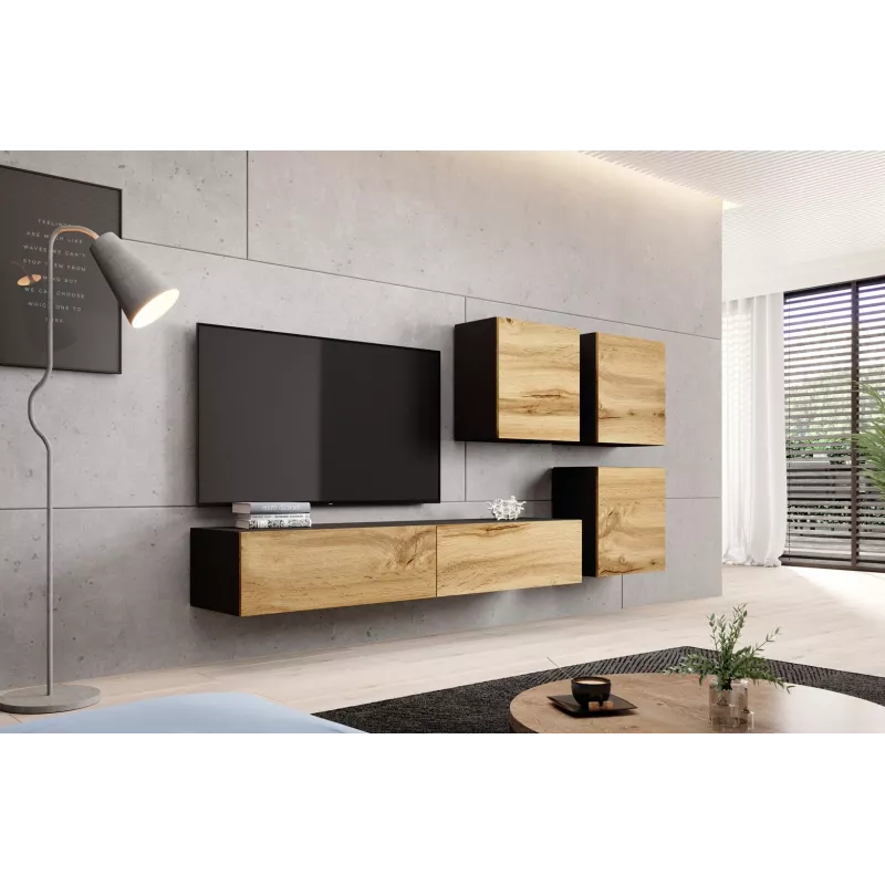 Cama TV Stand VIGO '180' 30/180/40 Melns/wotan oak