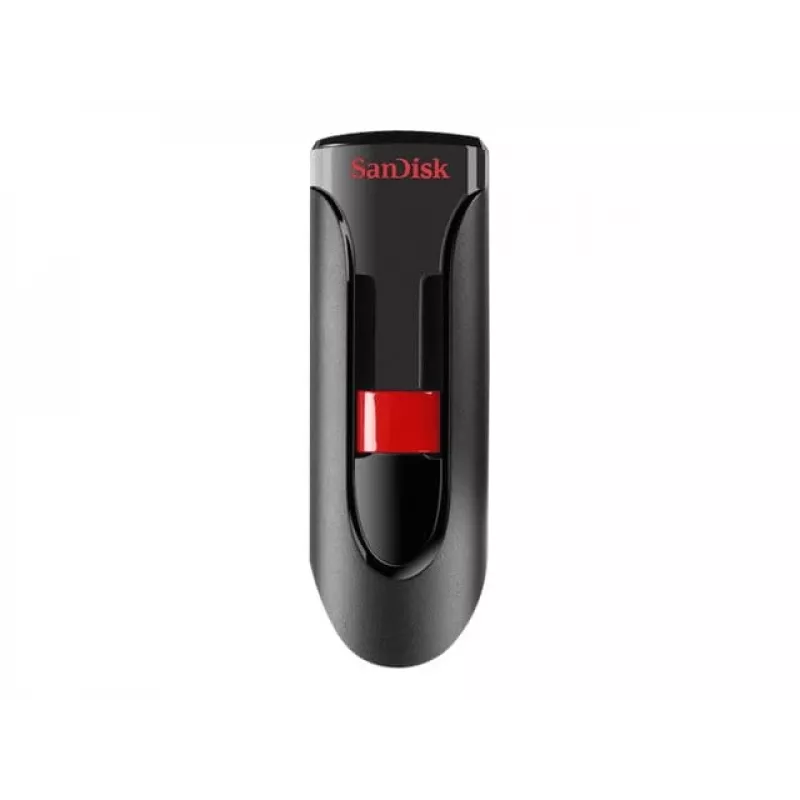 USB zibatmiņa SANDISK Cruzer Glide 32 GB USB Type-A 2.0, bīdāms dizains, paroles aizsardzība, melns/sarkans