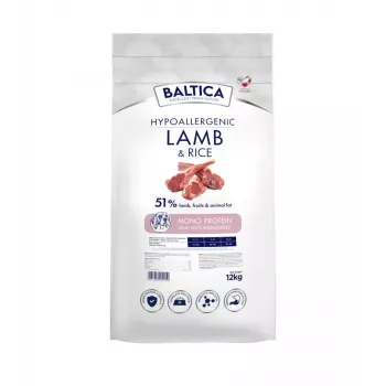 BALTICA NUTRACEUTIC Hipoalerģiska jēra gaļa un rīsi M 12kg