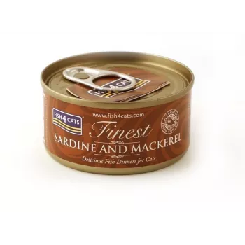 Fish4Cats Finest mitrā barība kaķiem ar sardīnēm un skumbriju, 70 g