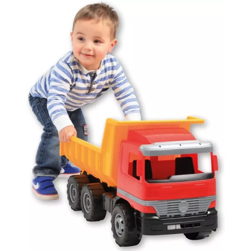 Rotaļu pašizgāzējs Lena Actros 62 cm ar vienu brūnu kravas kasti