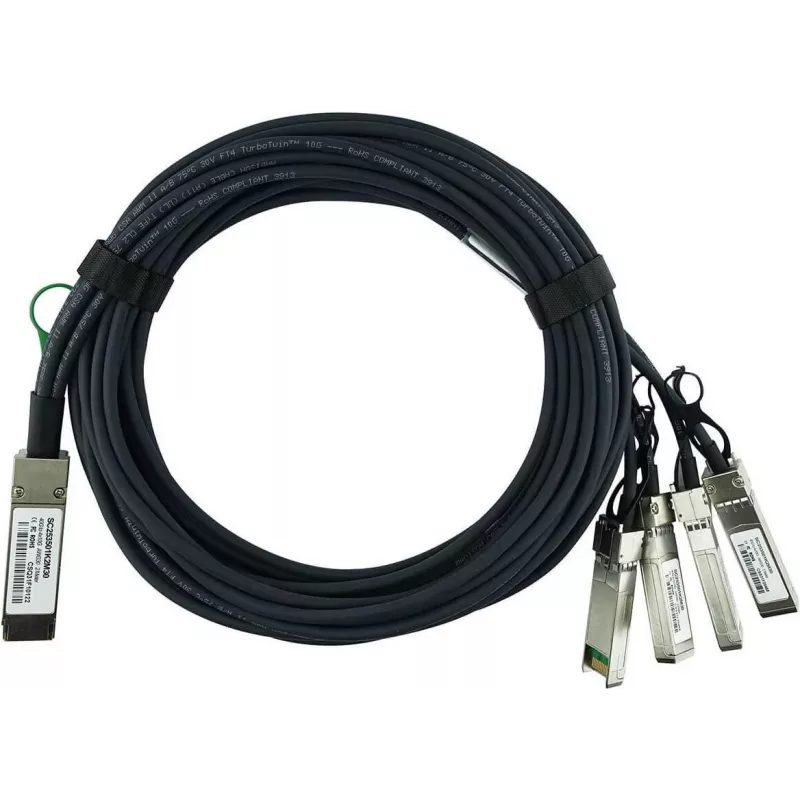 Pasīvs vara DAC kabelis CBO QSFP-4SFP10G-CU1M 1 m, QSFP uz 4×SFP+ savienojumiem