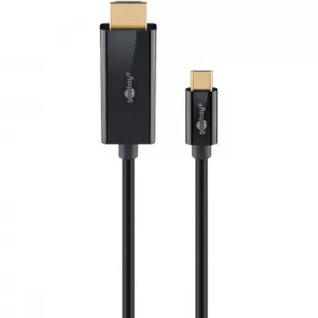 Goobay USB-C uz HDMI kabelis 4K 60 Hz 1 m melns - -Spraudnis> HDMI (75696)