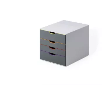 Atvilktņu bloks Durable VARICOLOR pelēks plastmasa 4 atvilktnes
