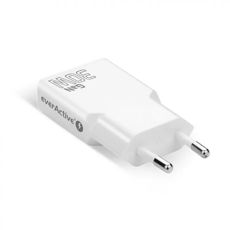 Barošanas adapteris everActive SC-385Q Super plāns QC 4 Fast Charging — USB ātrais lādētājs, kompakts dizains