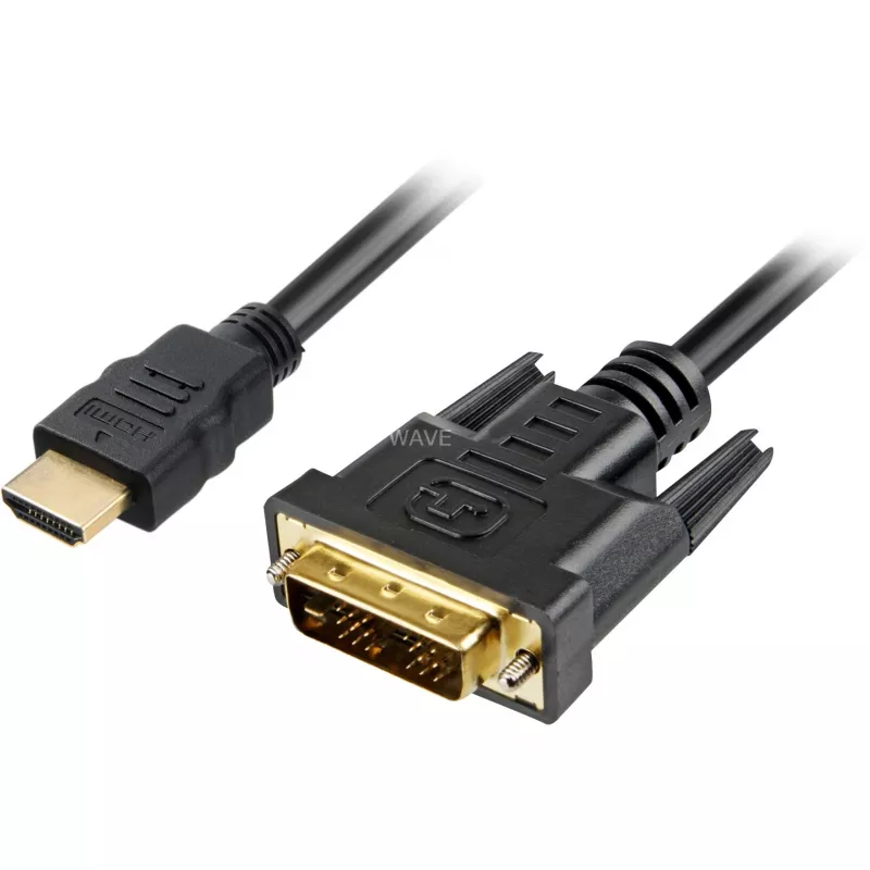 Adaptera kabelis HDMI > DVI-D (18+1) (melns, 1 metrs)