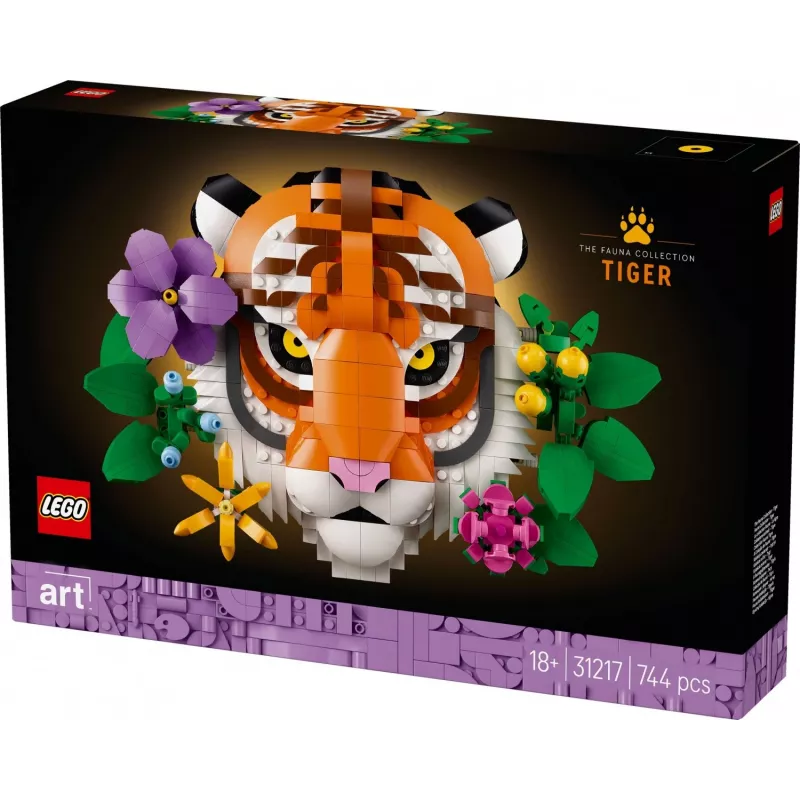 Konstrukcijas rotaļlieta LEGO Art Fauna Collection Tiger komplekts 31217 - uzbūvējams tīģera modelis