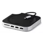 Satechi klēpjdatora dokstacija/portu replikators ST-GNMMES — vadu USB 3.2 Gen 2 Type-C centrmezgls, USB-A un SD, Sudraba
