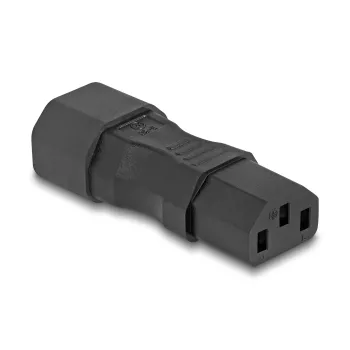 Strāvas adapteris DeLOCK IEC 60320 C14 uz C13 kontaktdakša ligzda 10A taisns melns