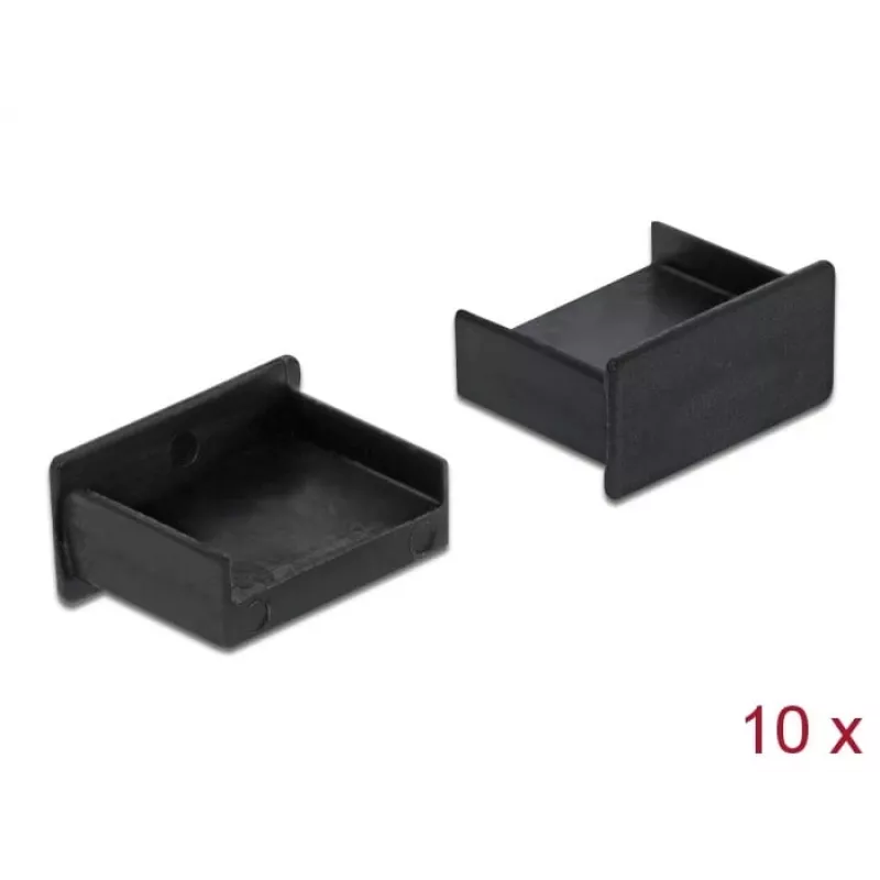 Putekļu vāciņš USB Type-A ligzdai DeLOCK 64102 melns 10 gab.