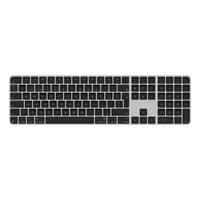 APPLE Magic Keyboard ar Touch ID un ciparu tastatūru Mac modeļiem ar Apple silīciju — britu angļu izkārtojums — melni taustiņi