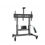 TV statīvs ONKRON TS1991E-B mobilais grīdas statīvs 55–100 collu televizoriem, melns, augstums 1100–1600 mm, 130 kg, VESA līdz 1000×600
